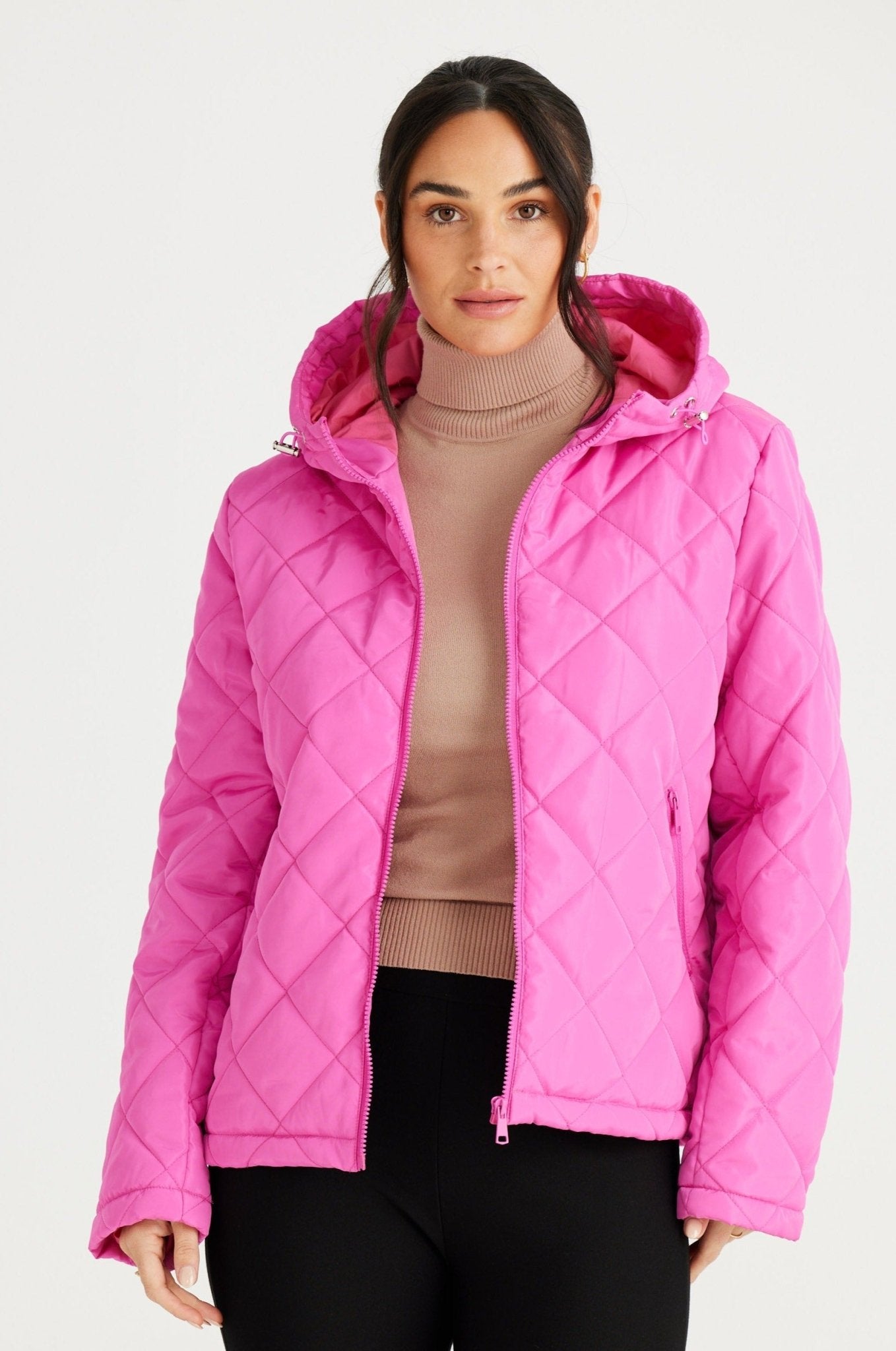 Hot pink puffer best sale