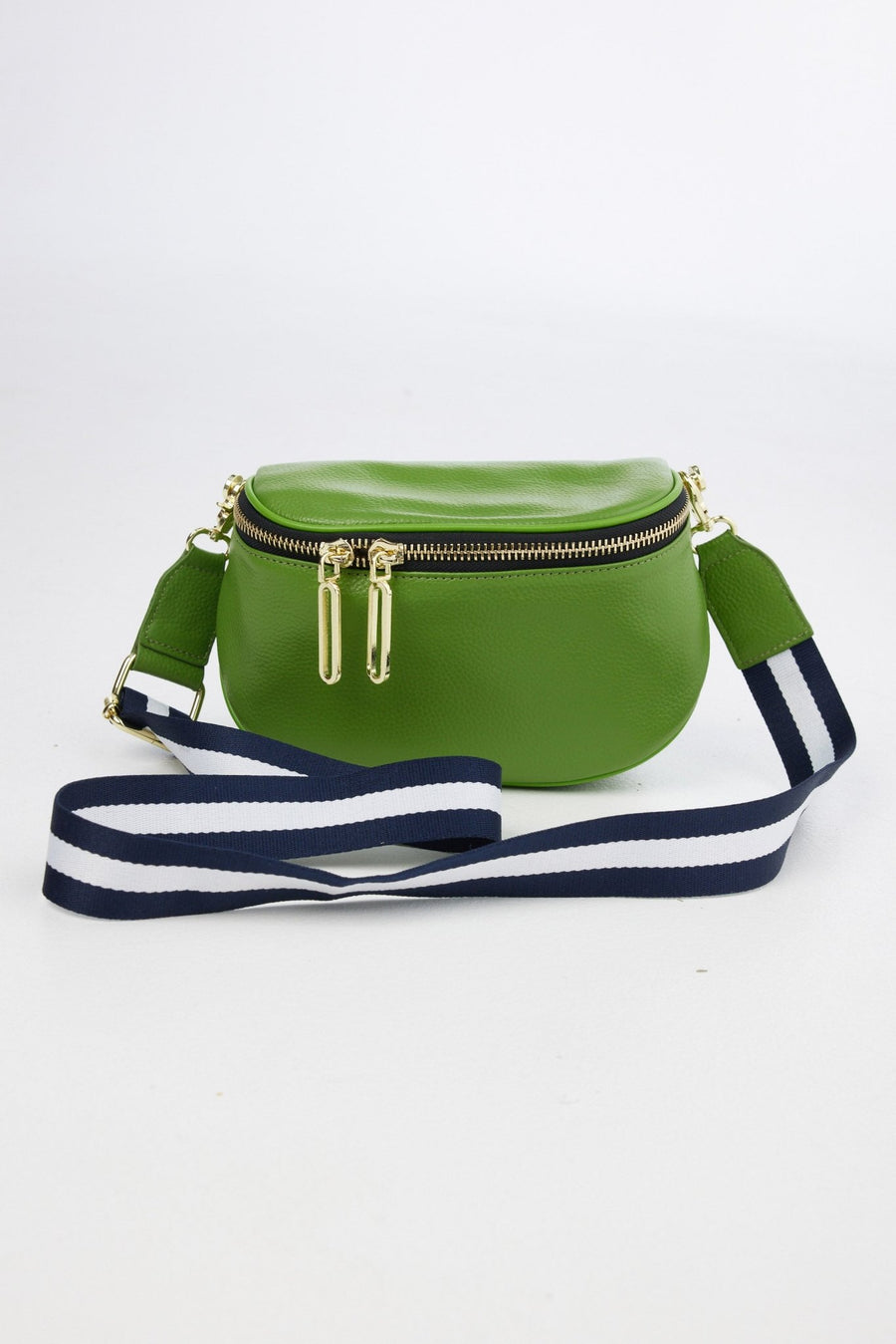 Kensington Cross Body Bag - Green + Navy Stripe - Brave+True