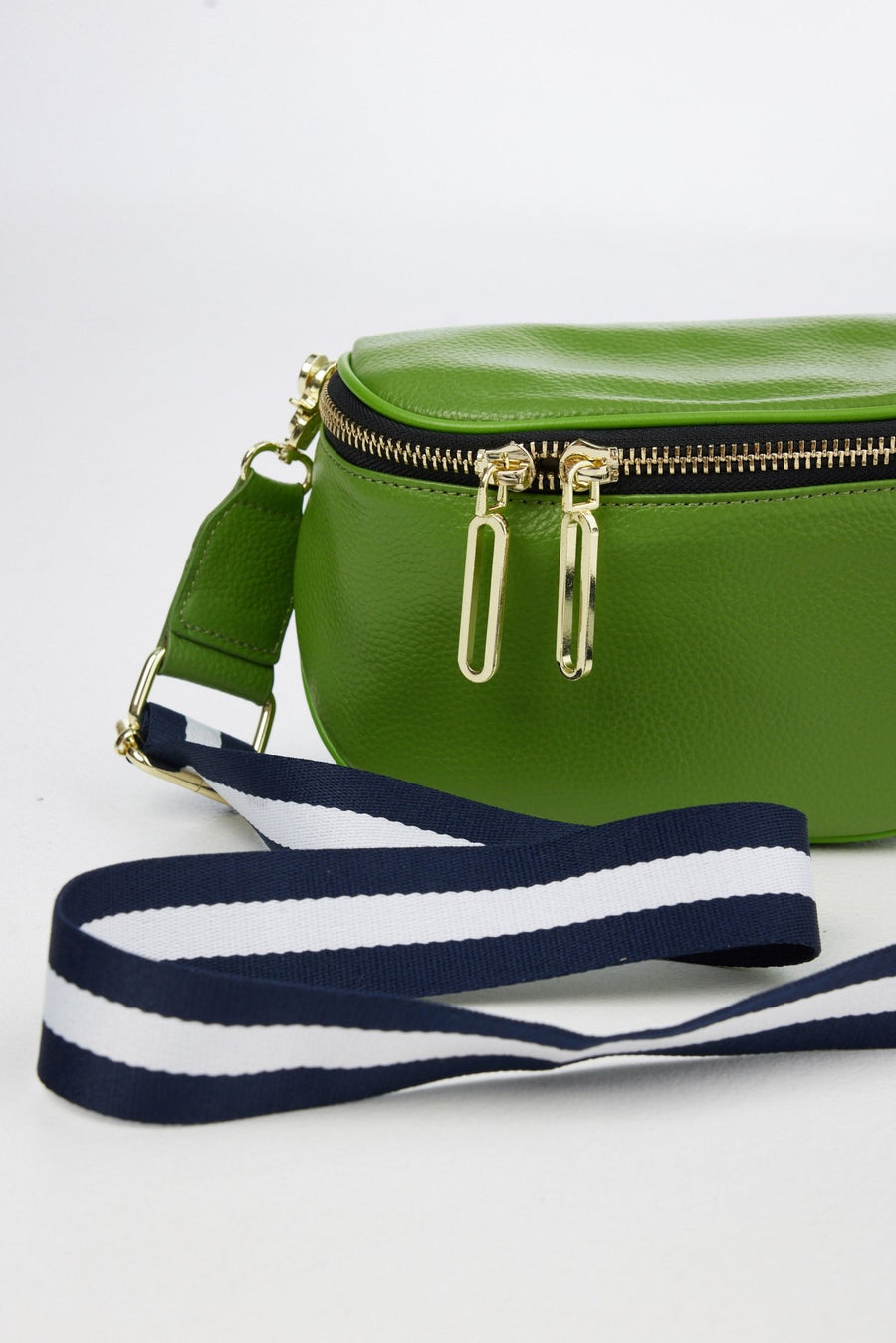 Kensington Cross Body Bag - Green + Navy Stripe - Brave+True