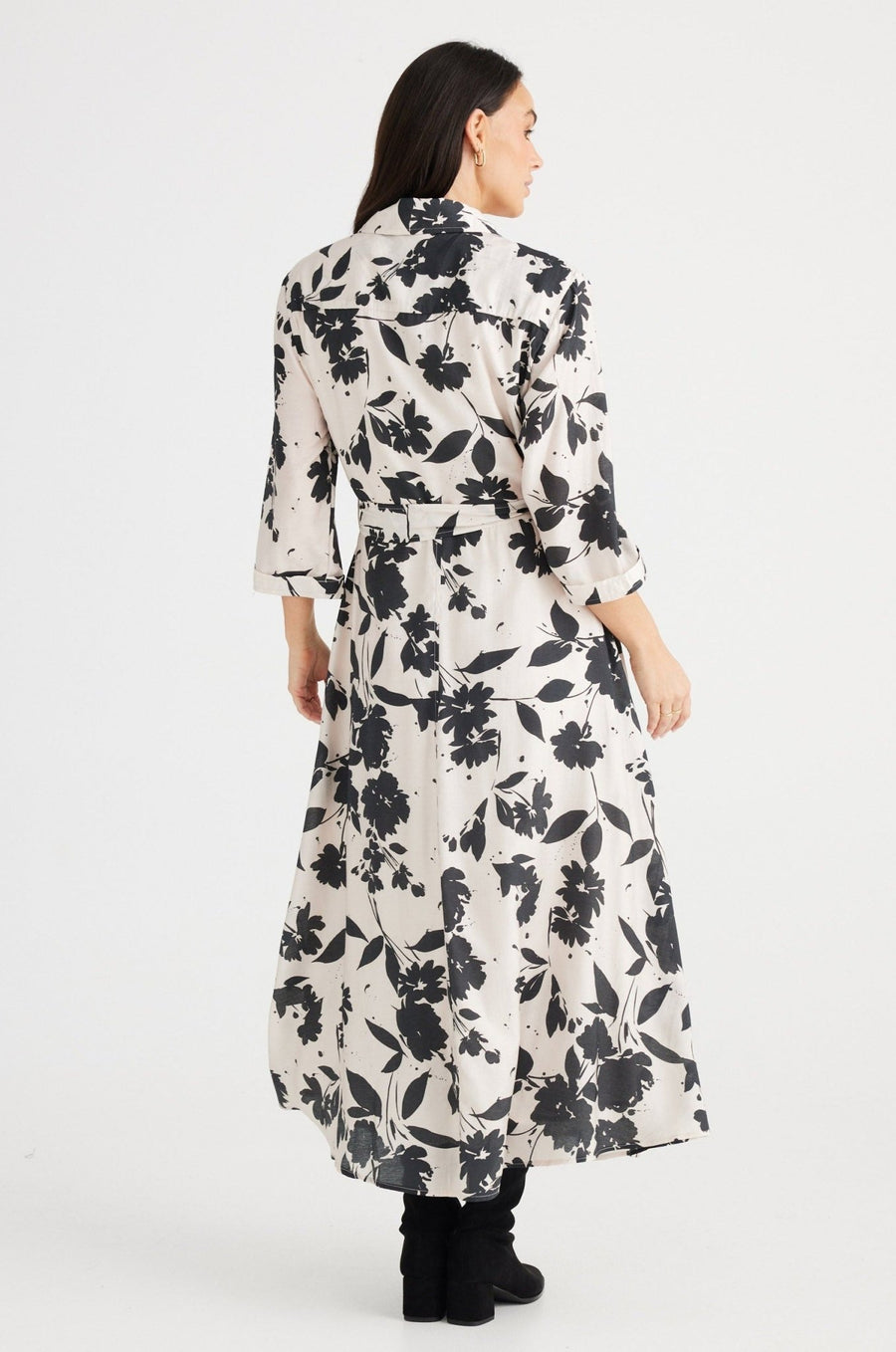 Rossellini 3/4 Sleeve Dress - Shadow Bloom - Brave+True
