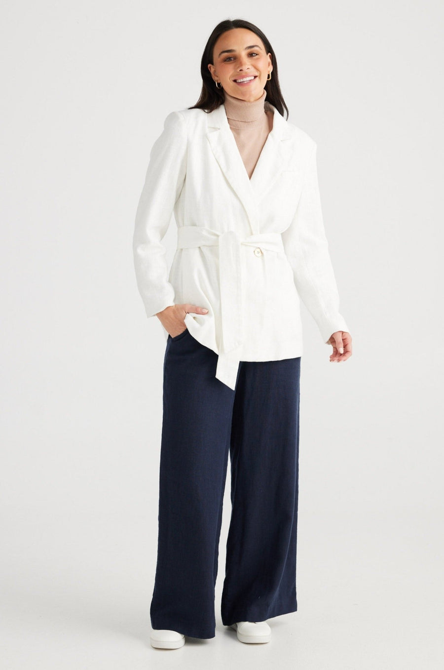 Jolie Long Sleeve Jacket - White - Brave+True