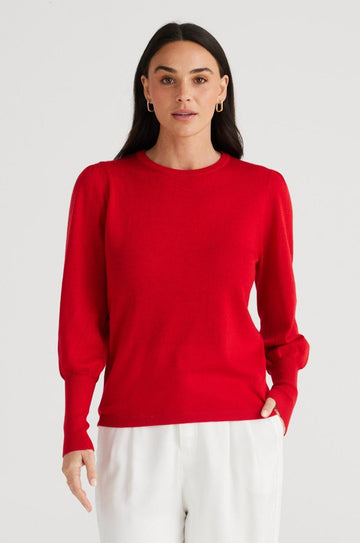 Domenica Knit Top - Red - Brave+True
