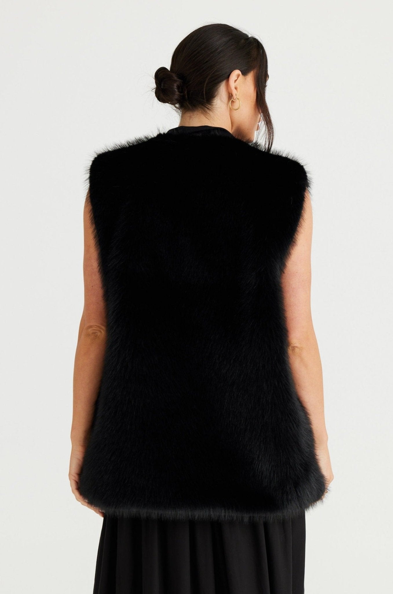 Aspen Fur Vest - Black - Brave+True