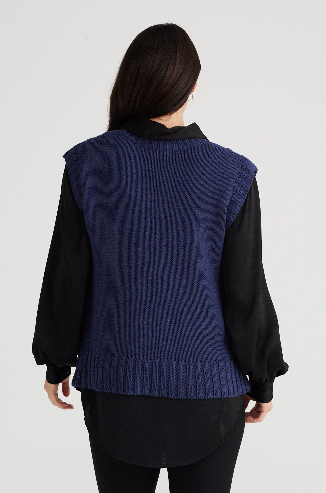 Marden Knit Vest - Indigo - Brave+True