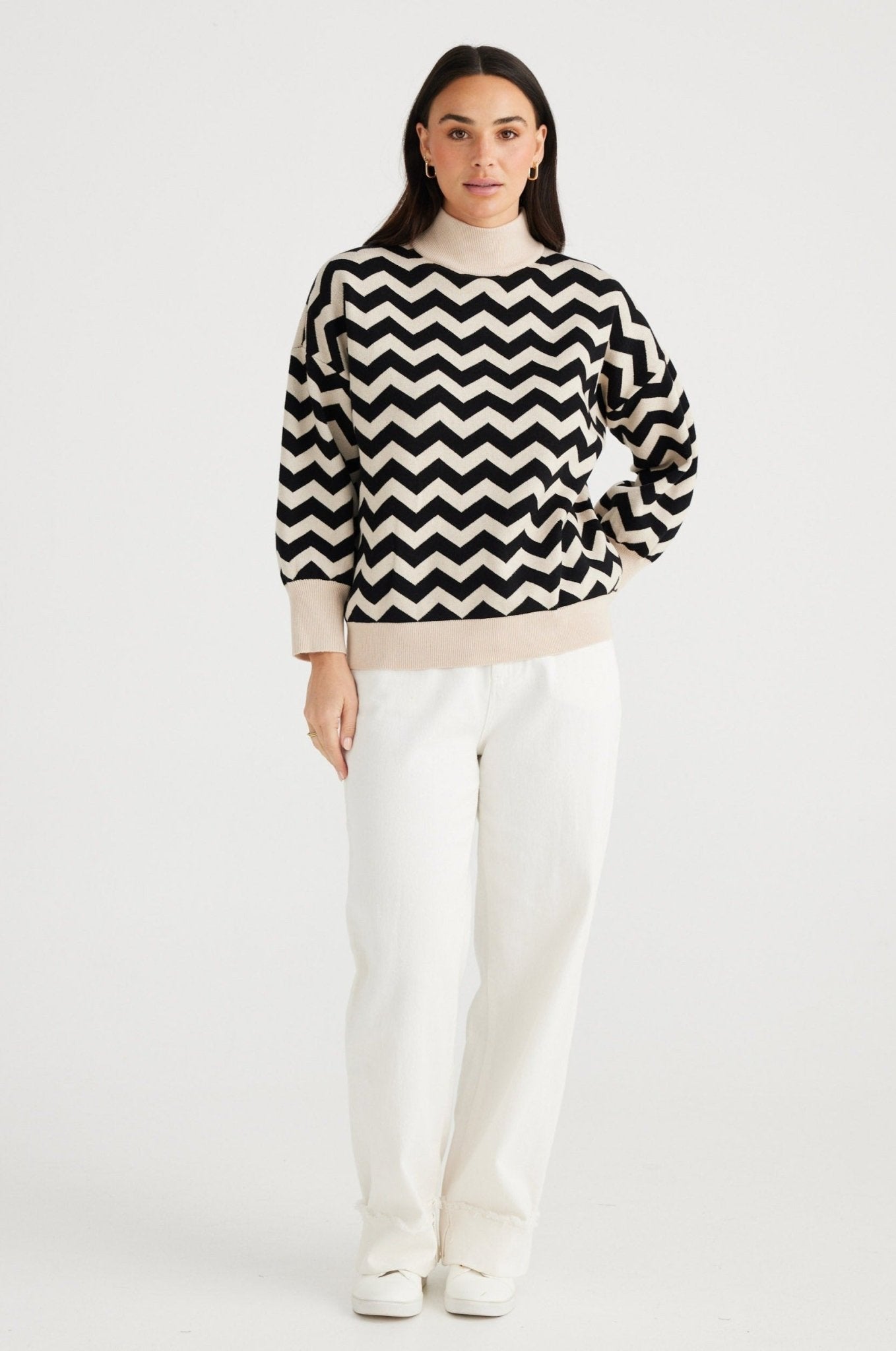 Zig Zag Knit - Natural W Black - Brave+True