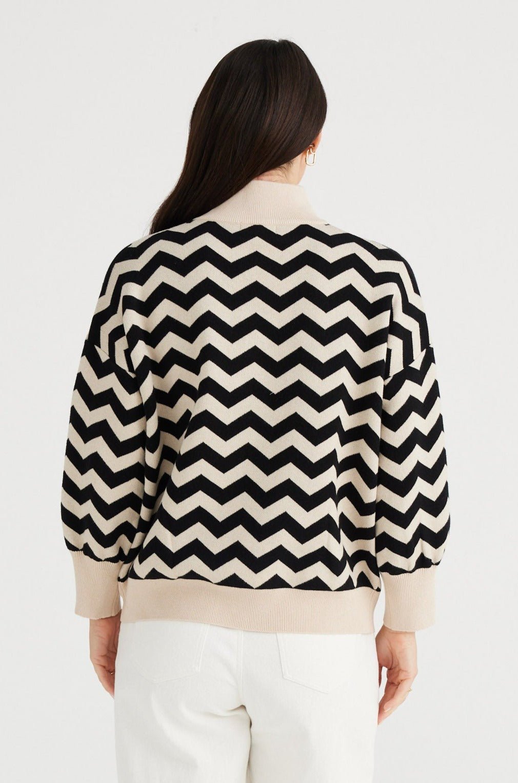 Zig Zag Knit - Natural W Black - Brave+True