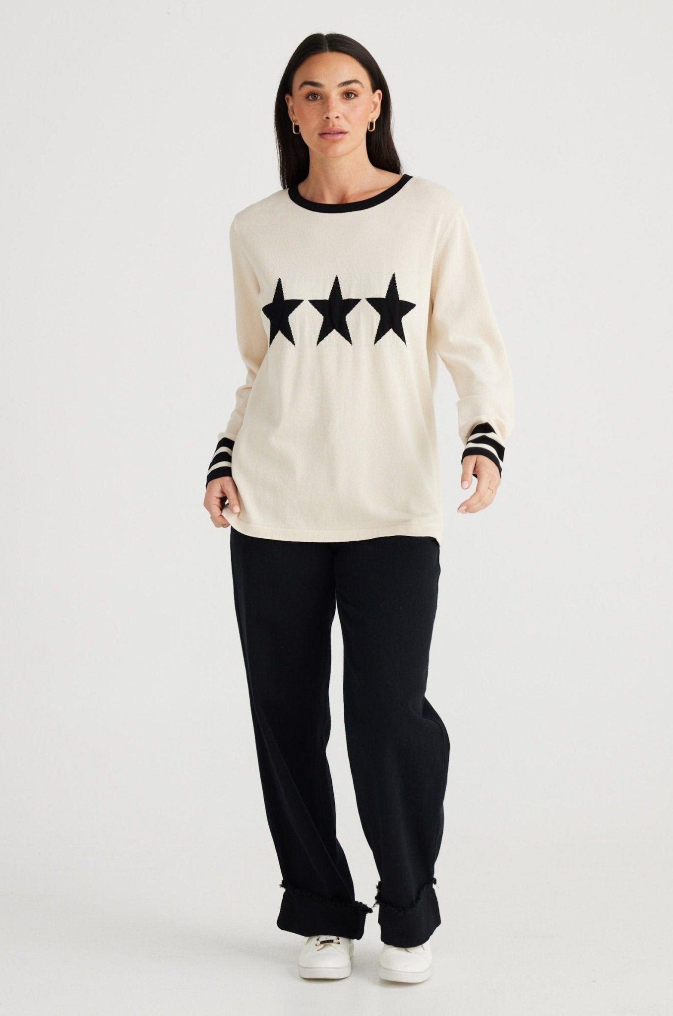 Petra Superstar Knit - Oat with Black - Brave+True