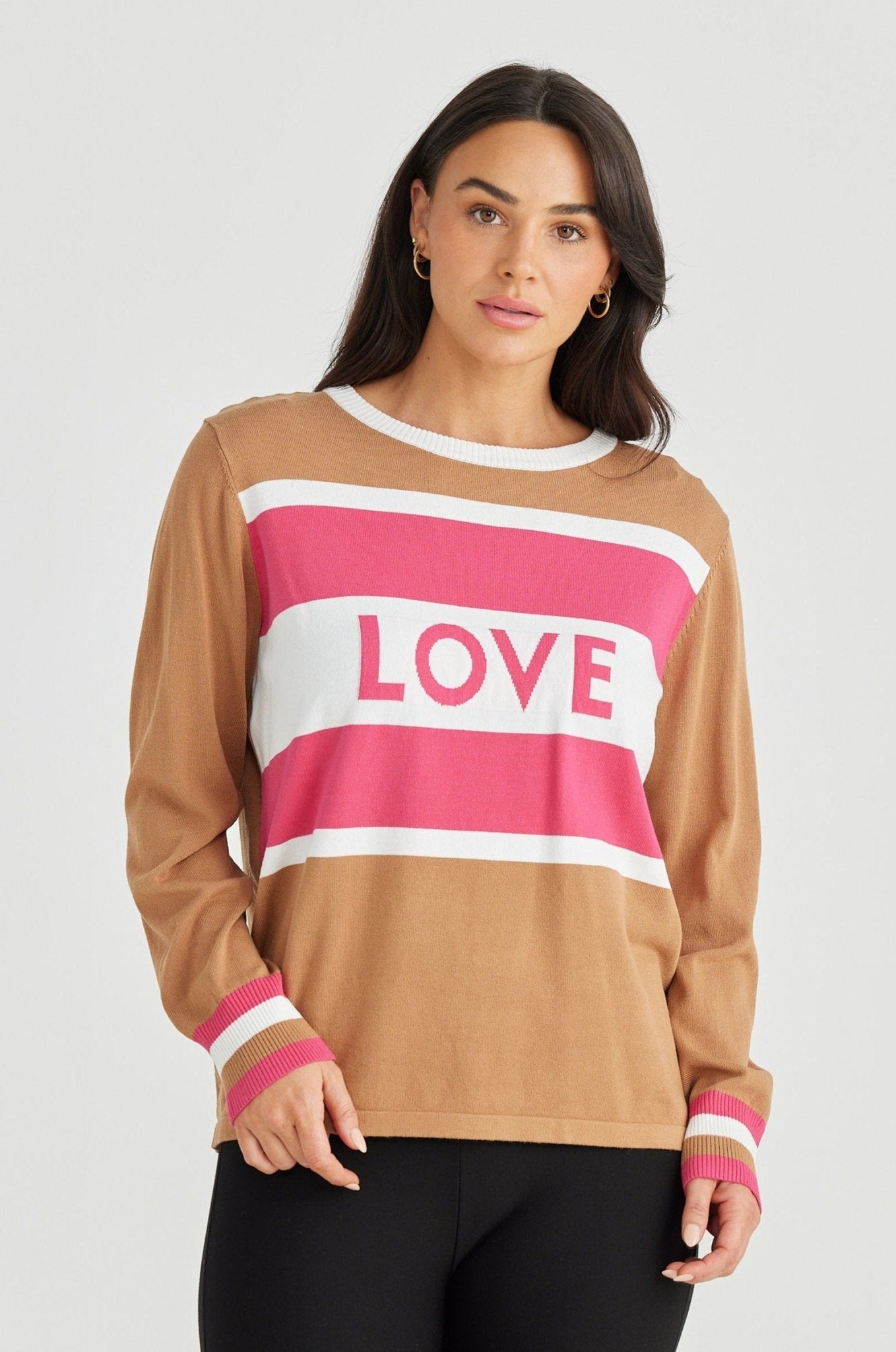 Petra Stripe Love Knit - Nut Stripe - Brave+True