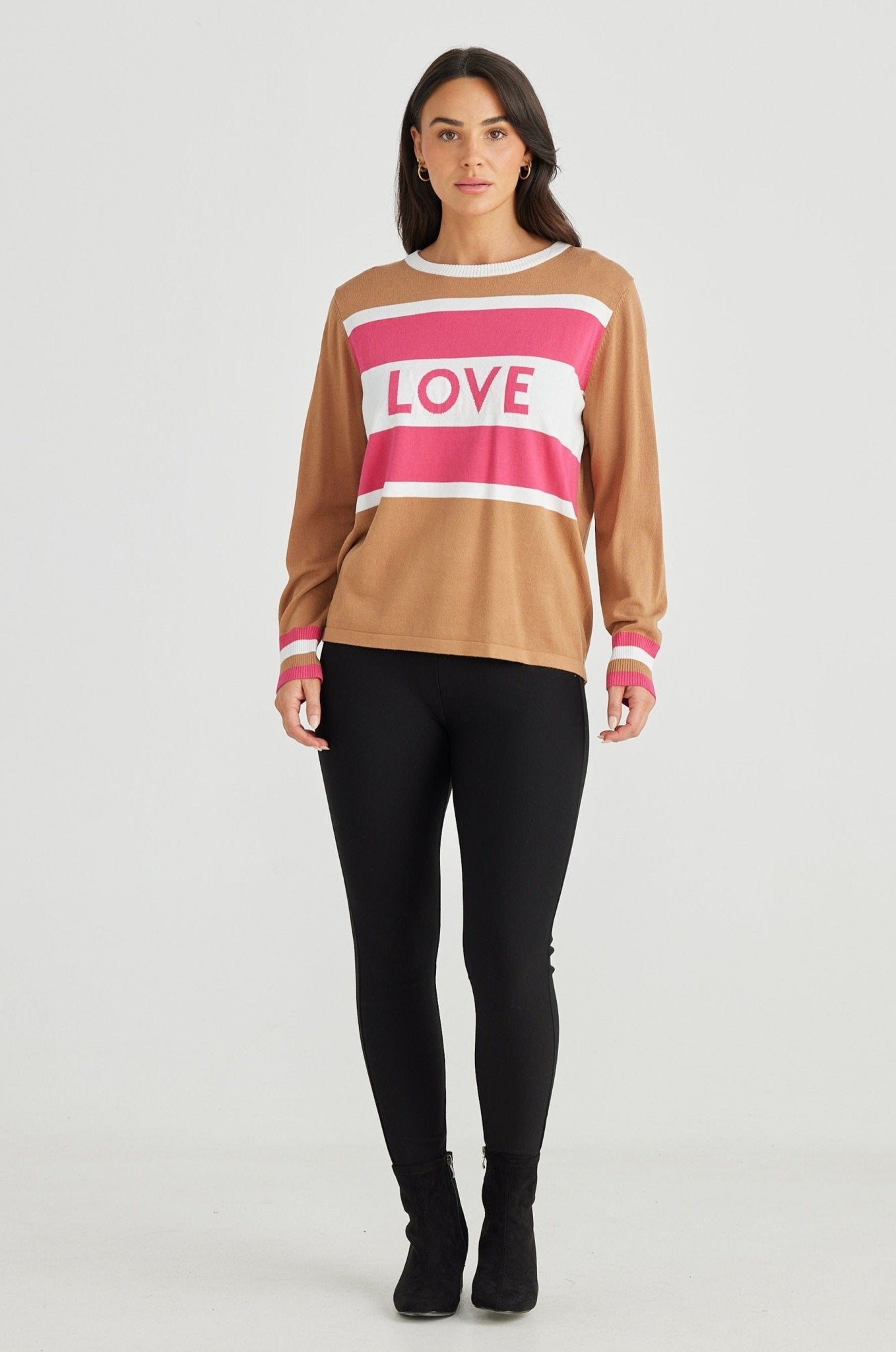 Petra Stripe Love Knit - Nut Stripe - Brave+True