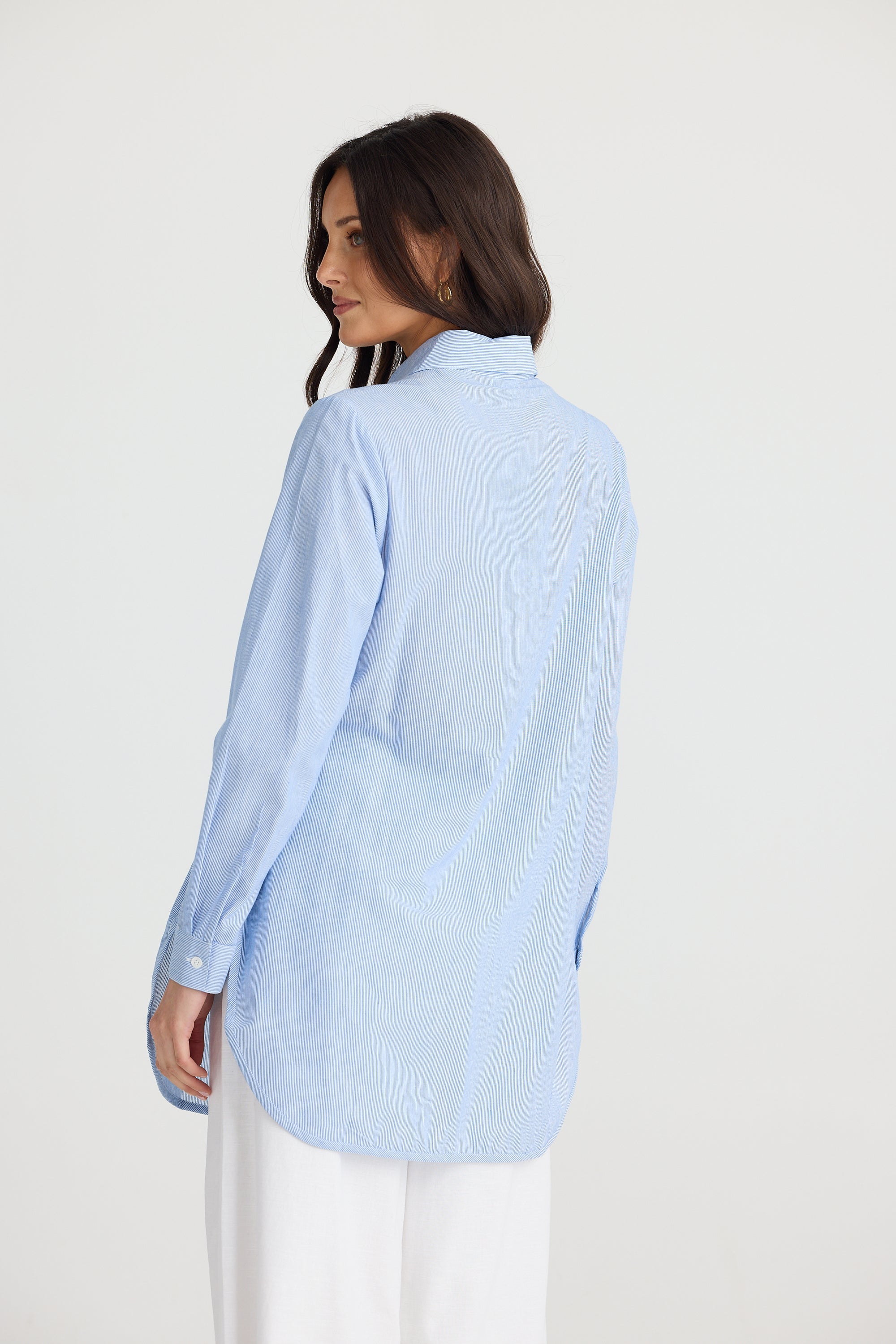 Ava Shirt - Blue Pinstripe