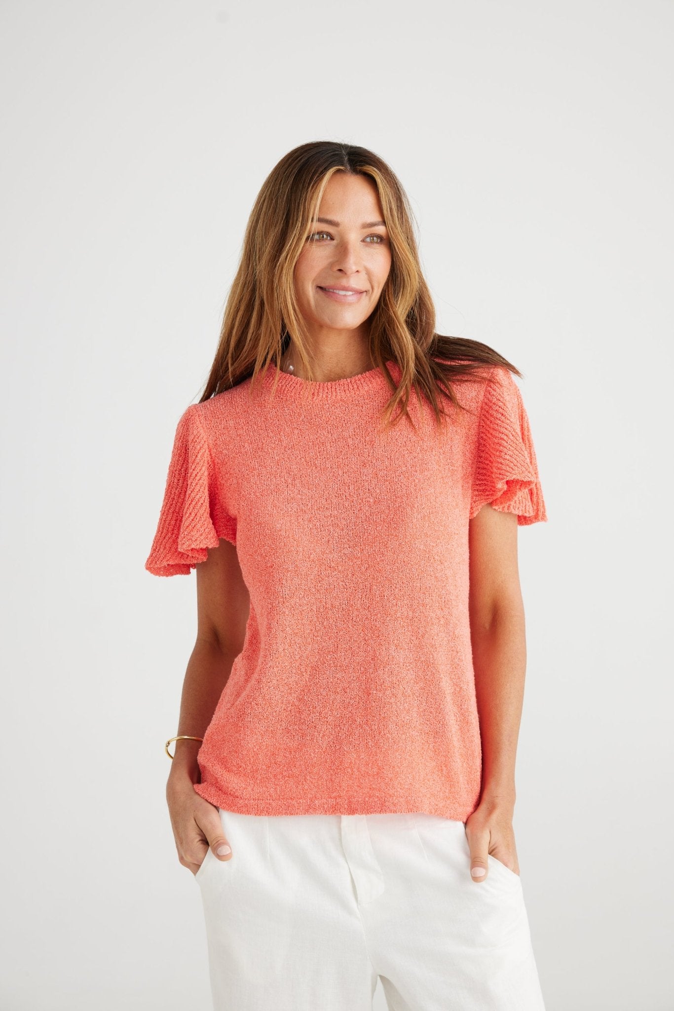 Manderly Knit Top - Mandarin Marle - Brave+True