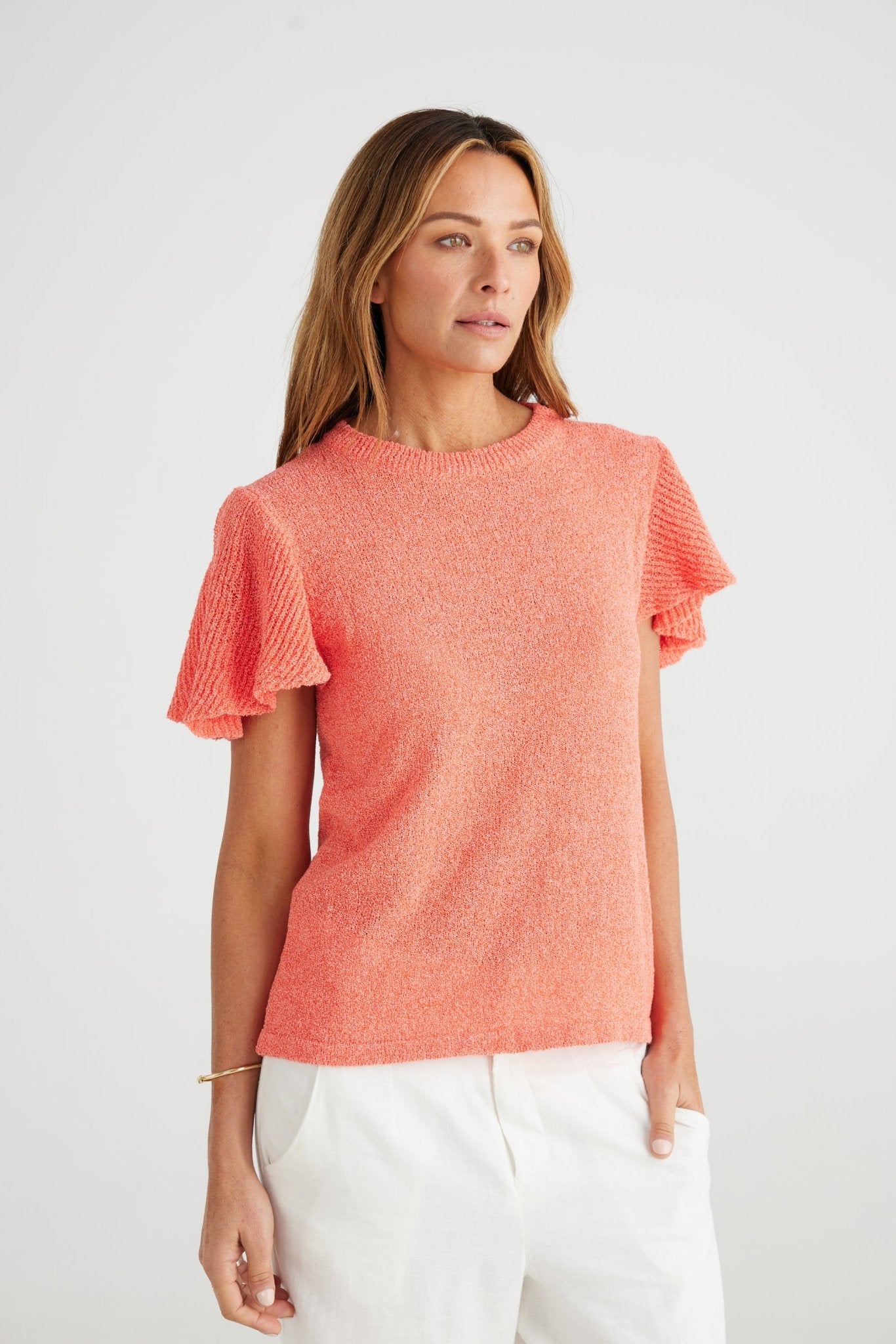 Manderly Knit Top - Mandarin Marle - Brave+True