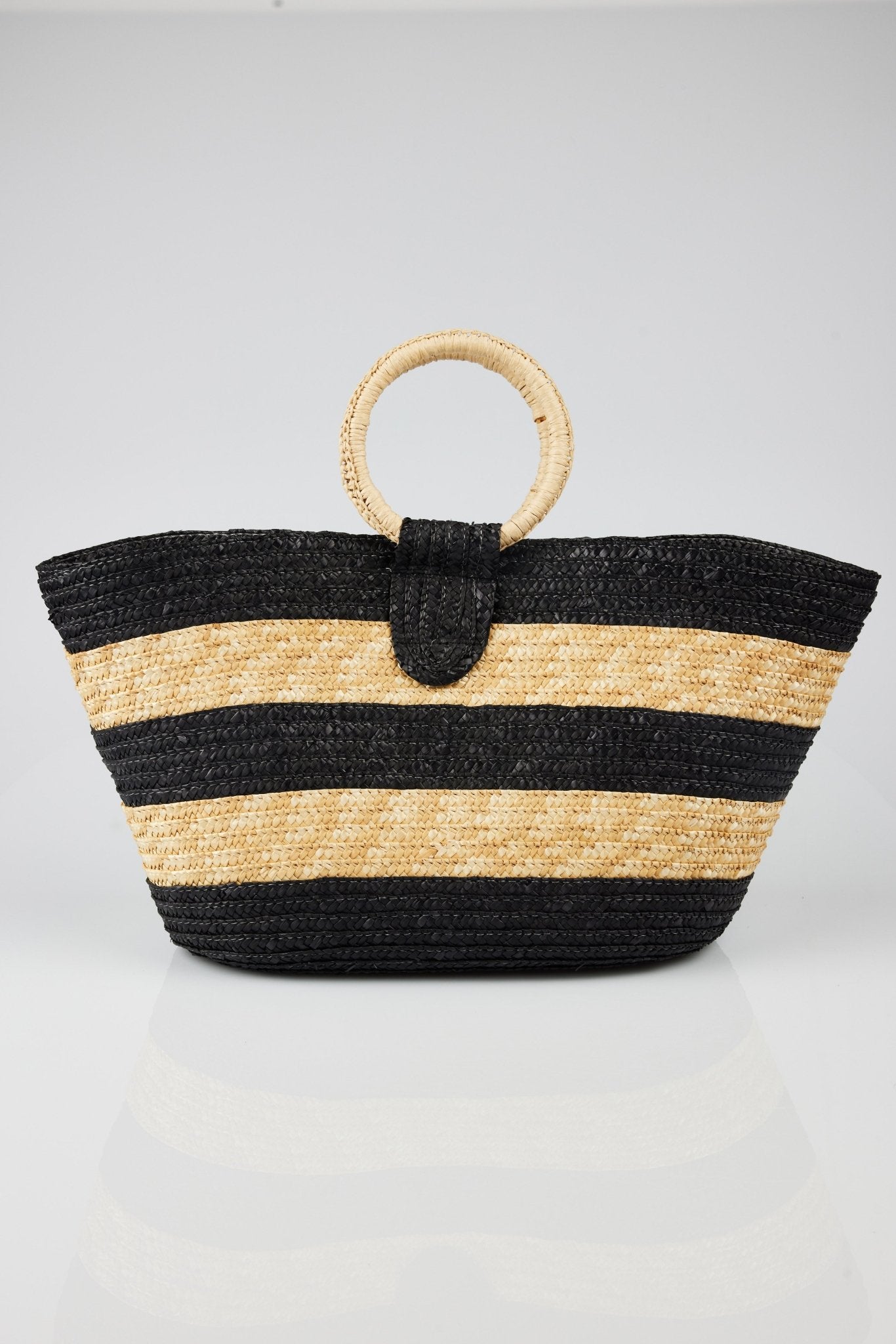 St Bart Basket - Black + Natural Stripe - Brave+True